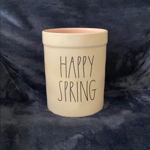 Rae Dunn happy spring canister